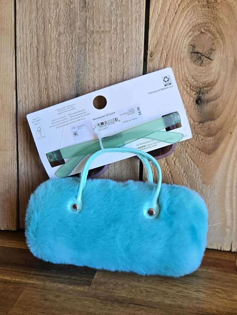 Wonder Nation Kids Purple Mirrored Sunglasses & Plush Blue Carrying Case Set NWT